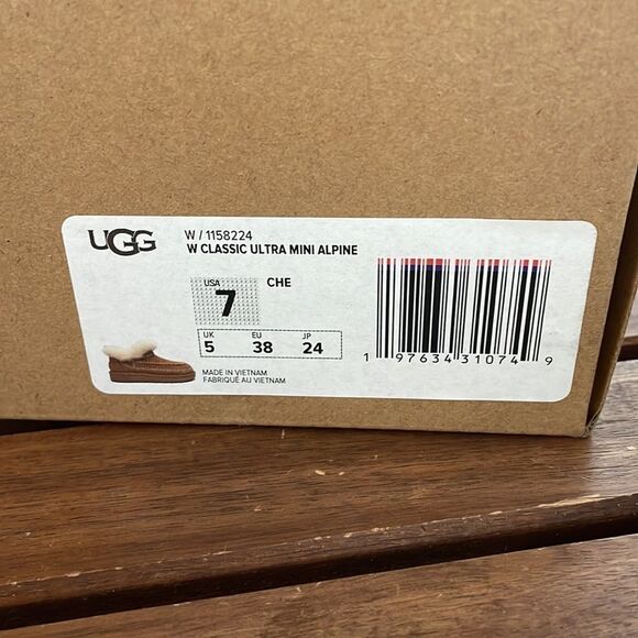 UGG Classic Ultra Mini Alpine Booties Chestnut USA Women Size 7/UK 5/EU 38 - Picture 15 of 16